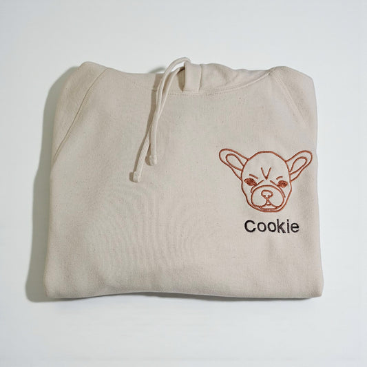 French Bulldog Puppy Left Chest Soft Hoodie