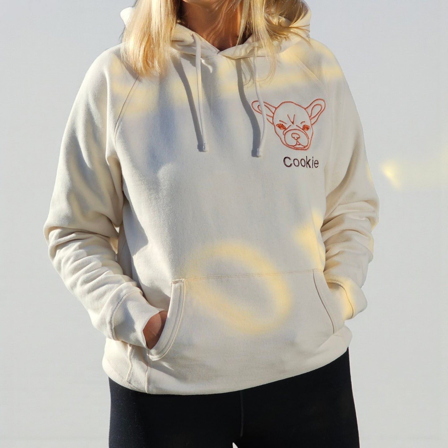 French Bulldog Puppy Left Chest Soft Hoodie