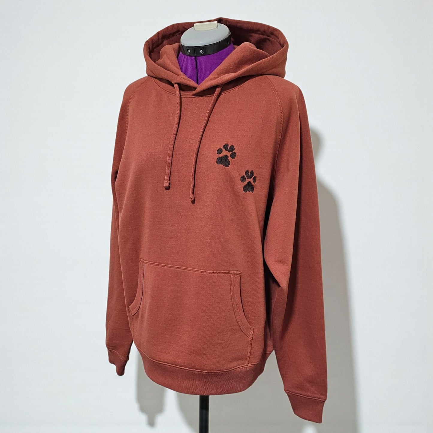 Pet Paw Prints Left Chest Soft Hoodie