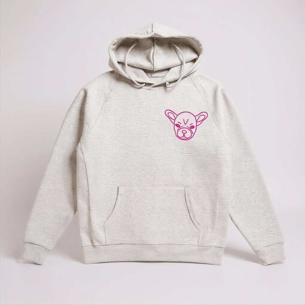 French Bulldog Puppy Left Chest Soft Hoodie
